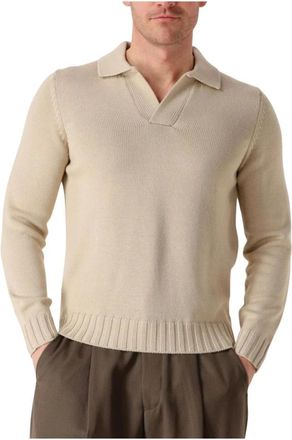 FILIPPO DE LAURENTIIS Polo Skipper ML Merino - Heren - Tops - Beige - Maat: M Wol