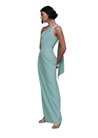 Whistles Bethan One Shoulder Maxi Dress in Sage Green at Nordstrom, Size 12
