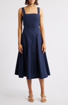 FRNCH Alfreda Fit & Flare Midi Dress in Bleu Marine at Nordstrom Rack, Size X-Large