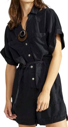 Summum Breezy Tencel Playsuit In Black