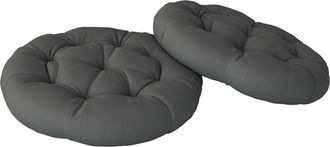 OUTSUNNY Outdoor Seat Cushions Set Of 2 - Tufted Round Chair Pads - Dark Grey | TJ Hughes