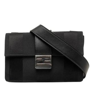 Fendi Pre-owned Cross Body Bags, female, Black, Size: ONE SIZE Pre-owned Vintage Canvas Clutch