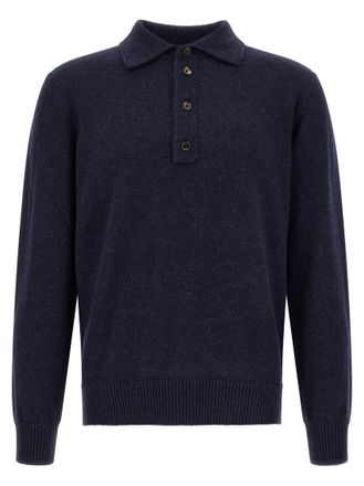 Ermenegildo Zegna Navy Blue Polo Sweater