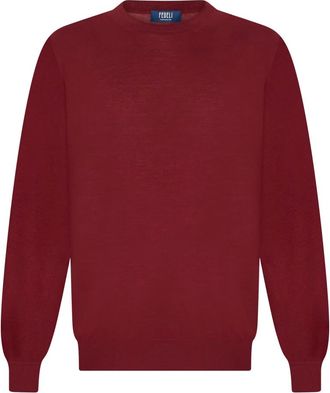 Fedeli Crewneck Sweater - Heren - Truien - Rood - Maat: 5XL Zijde