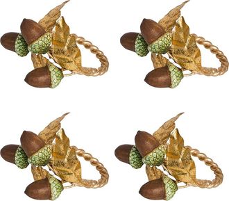 Juliska Forest Walk Acorns Set of 4 Napkin Rings in Multi at Nordstrom