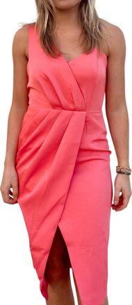 DO+BE Collection One-Shoulder Fitted Midi Dress In Doll Pink