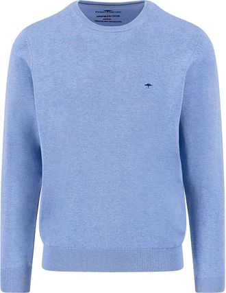 Fynch-Hatton Strickpullover FYNCH-HATTON FYNCH-HATTON Langarmpullover, Herren, Gr. XXL, crystal bl, Strick, Obermaterial: 100% Baumwolle, normal h&uuml;ftbedeckend, Run