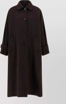 Alberto Biani long collared coat with side pockets and sleeves
