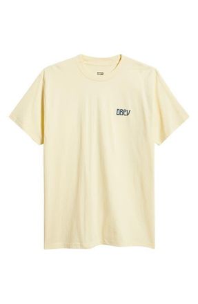 Obey Peace Now Butterflies Graphic T-Shirt in Pale Yellow at Nordstrom, Size Xx-Large