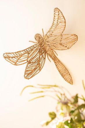 Kalalou Seagrass And Iron Dragonfly Wall Decor