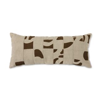 HKliving Natural Patched Kissen, 70 x 30 cm, beige / braun