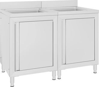 vidaXL Vidaxl - Fregadero de cocina comercial 2 piezas de acero inoxidable