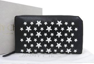 Jimmy Choo London Leather Long Wallet (Bi-Fold) (Pre-Owned)