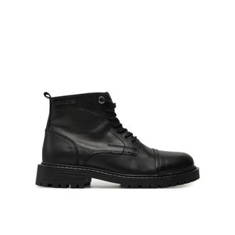 Jack & Jones Tremor leren boots - Heren - Veterlaarzen - Zwart - 44 EU - Leer - Schoenen