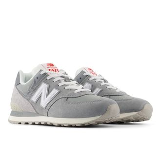 New Balance Sneaker NEW BALANCE 574, Damen, Gr. 39,5, grau (slate grau), Leder, Synthetik, Schuhe Sneaker