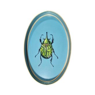 Les-Ottomans Decorative Hand Painted Iron Tray Bug