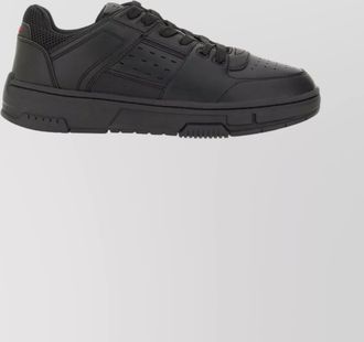 HUGO BOSS perforated round toe rubber sole sneakers