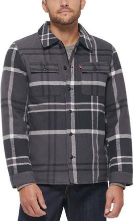 Levi's Quilt Lined Cotton Shacket in Grey/Indigo at Nordstrom Rack, Size X-Large