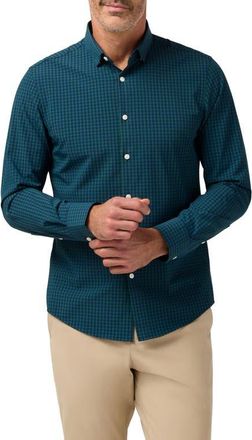 Mizzen+Main Leeward Trim Fit No Tuck Gingham Performance Button-Up Shirt in Olive Crew Gingham at Nordstrom, Size X-Large