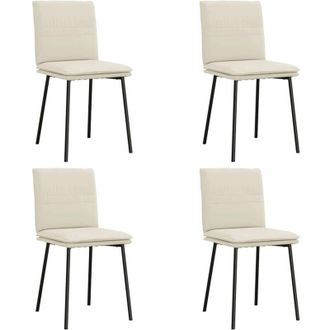vidaXL Vidaxl - Sillas De Comedor 4 Unidades Terciopelo Crema