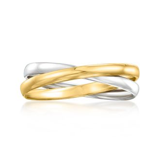 Ross-Simons Italian 10kt 2-Tone Gold Rolling Ring