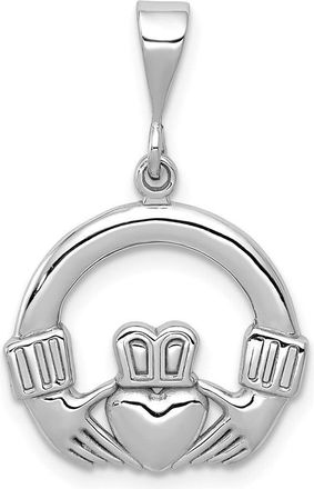 Diamond2Deal 14k White Gold Claddagh Charm