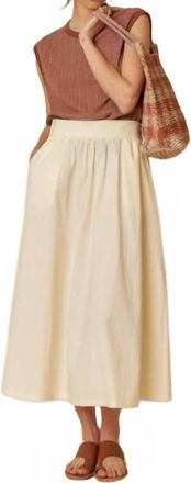Indi & Cold Poplin Midi Skirt In Crudo