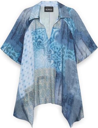 Fiorella Rubino Blouses - Dames - Blouses - Blauw - 2XL - Overhemden