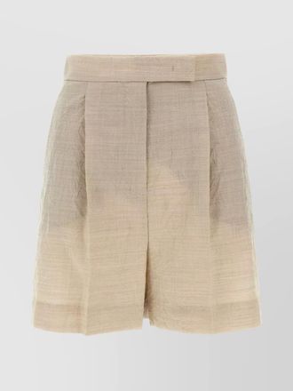 Max Mara front pleated shorts with back buttoned pockets