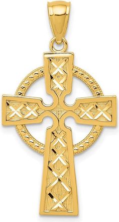 Diamond2Deal 14k Yellow Gold Celtic Cross Pendant