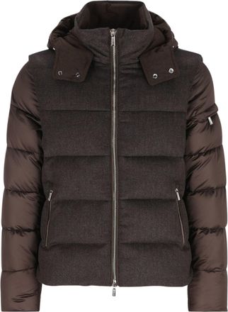 Moorer Quilted Down Jacket with Detachable Hood and Zippered Pockets