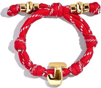 BaubleBar Knotty Initial Bracelet in Red J at Nordstrom