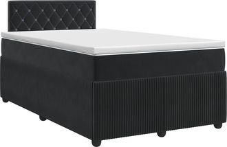 vidaXL Cama Box Spring Con Colch&oacute;n Negro 120 X 190 Cm Terciopelo Vidaxl