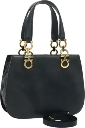 Ferragamo Pre-owned Leren Handtas - Dames - Vintage Handtas - Blauw - ONE Size - Leer - Vintage