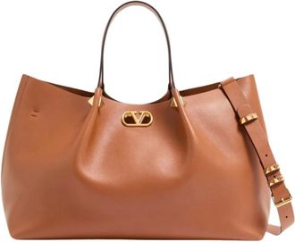 Valentino Garavani Tassen, Dames, Bruin, ONE Size, Leer, Grote Zachte Leren Shopper