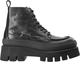 Copenhagen Cph 697 Veterlaars - Dames - Veterlaarzen - Zwart - 38 EU - Leer - Schoenen