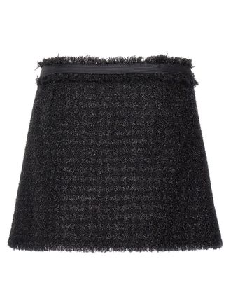 Versace Womens Black Virgin Wool Long Skirt