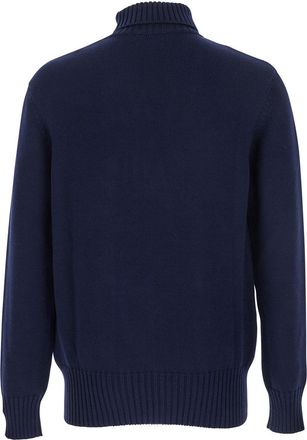 Givenchy Logo-Embroidered Wool Turtleneck Sweater - Navy
