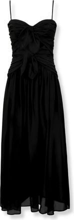 Zimmermann Aster Tie-Detail Midi Jurk - Dames - Casual kleedjes - Zwart - S - Kleedjes