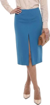 Dsquared2 Blue Solid Midi Skirt