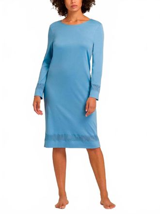 Hanro Gaia Long Sleeve Nightgown In Bonnie Blue