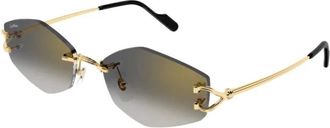 Cartier D&eacute;cor C Zonnebril - unisex - Accessoires - Geel - Maat: 56 MM