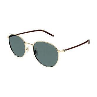 Montblanc Montblanc Sunglasses Square Full Rim, Gold Frame And Green Lens Mb0343Sa002