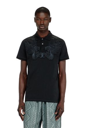 Diesel Cotton polo with embroidered patch - Polos - Man