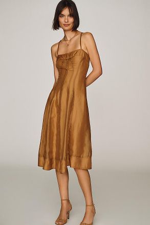 Pilcro Marin Square-Neck Midi Dress