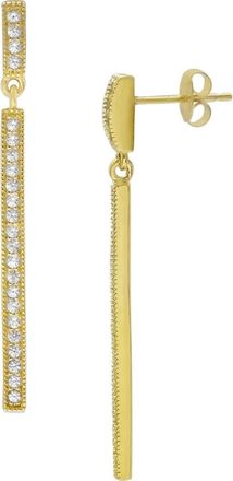 Savvy Cie Jewels 18K Gold Vermeil Linear CZ Drop Earrings at Nordstrom Rack