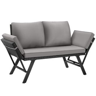 TecTake Sof&aacute; lounge de polirat&aacute;n, 2 en 1, brazos abatibles, 157 x 61 x 89 cm