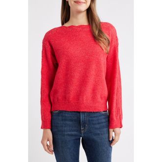 Wit & Wisdom Boat Neck Sweater in Coral Punch at Nordstrom, Size X-Small
