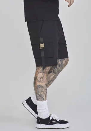 Siksilk Pantal&oacute;n Corto Cargo Vuelo Negro Masculino XXL
