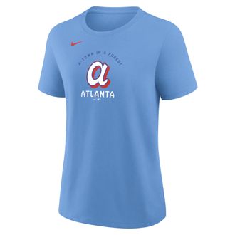 Nike Atlanta Braves City Connect Nike Womens MLB T-Shirt in Blue | 01K94EYAW-PBY